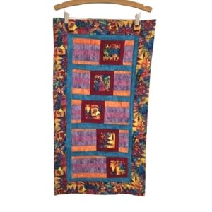 Homemade Tapestry Quilt Table Cover Multi-Color Small Rectangle Abstract Art